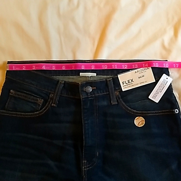 Men's Arizona Jean Co. Dark indigo worn blue athletic fit flex 32x34 jeans - Picture 4 of 10